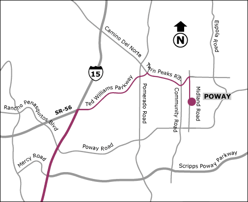 Map from Northbound I-15